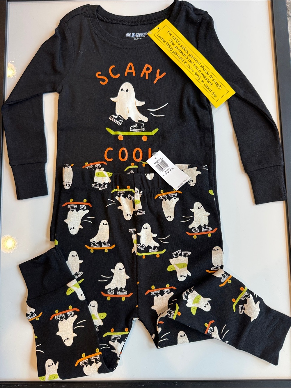 NWT! Old Navy Black Ghost Skate Long-Sleeve Pajama Set (18-24 months)